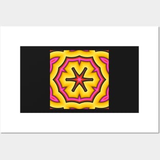 A yellow and pink kaleidoscope Posters and Art